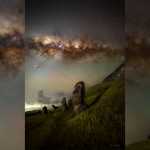 Milky Way swirls over famous Easter Island statutes in stunning photo