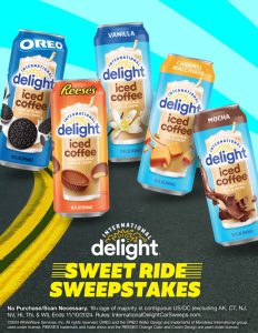 INTERNATIONAL DELIGHT® IS GOING THE EXTRA MILE ON NATIONAL COFFEE DAY BY GIVING PEOPLE THE CHANCE TO ENTER AND WIN A NEW CAR AND A YEAR’S SUPPLY* OF ICED COFFEE