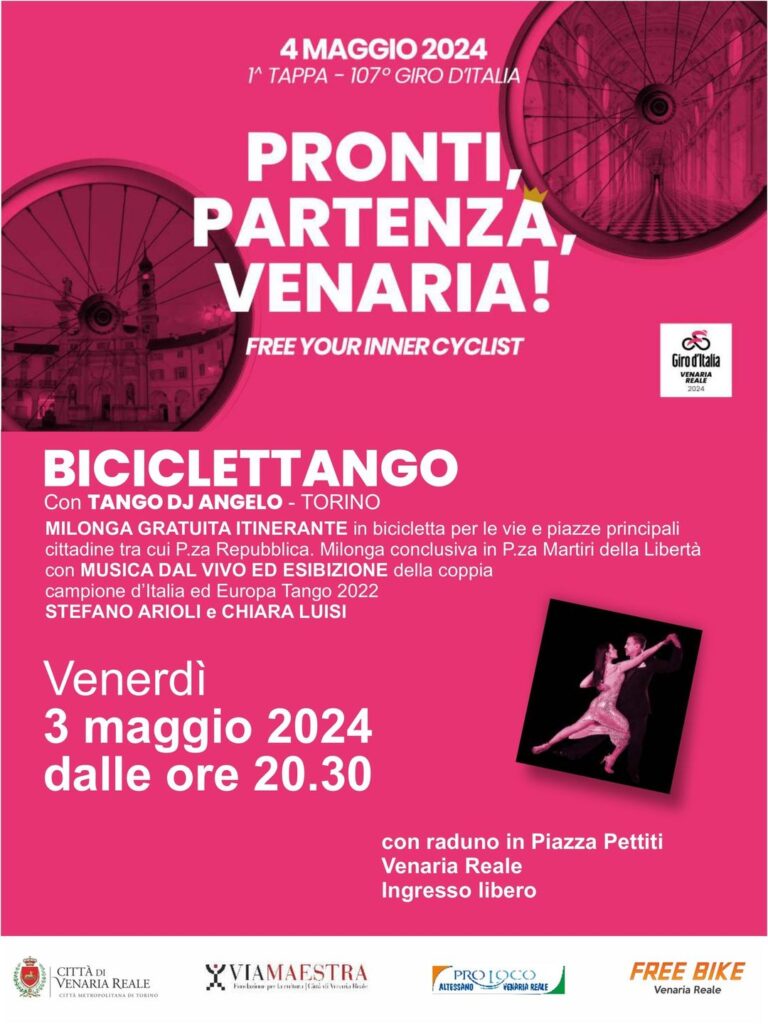 Venaria reale pedala al ritmo del tango in attesa del Giro d'Italia_locandina