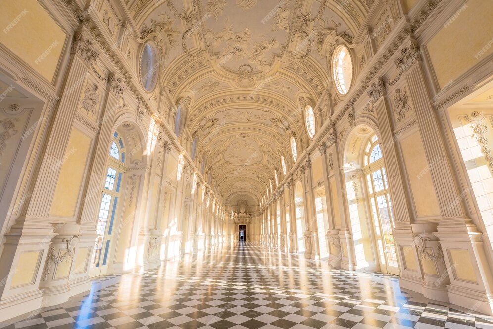 venaria reale italia circa settembre 2020 marmo di lusso per questo interno della galleria la grande galleria si trova nella reggia di venaria reale reggia di ven (1)